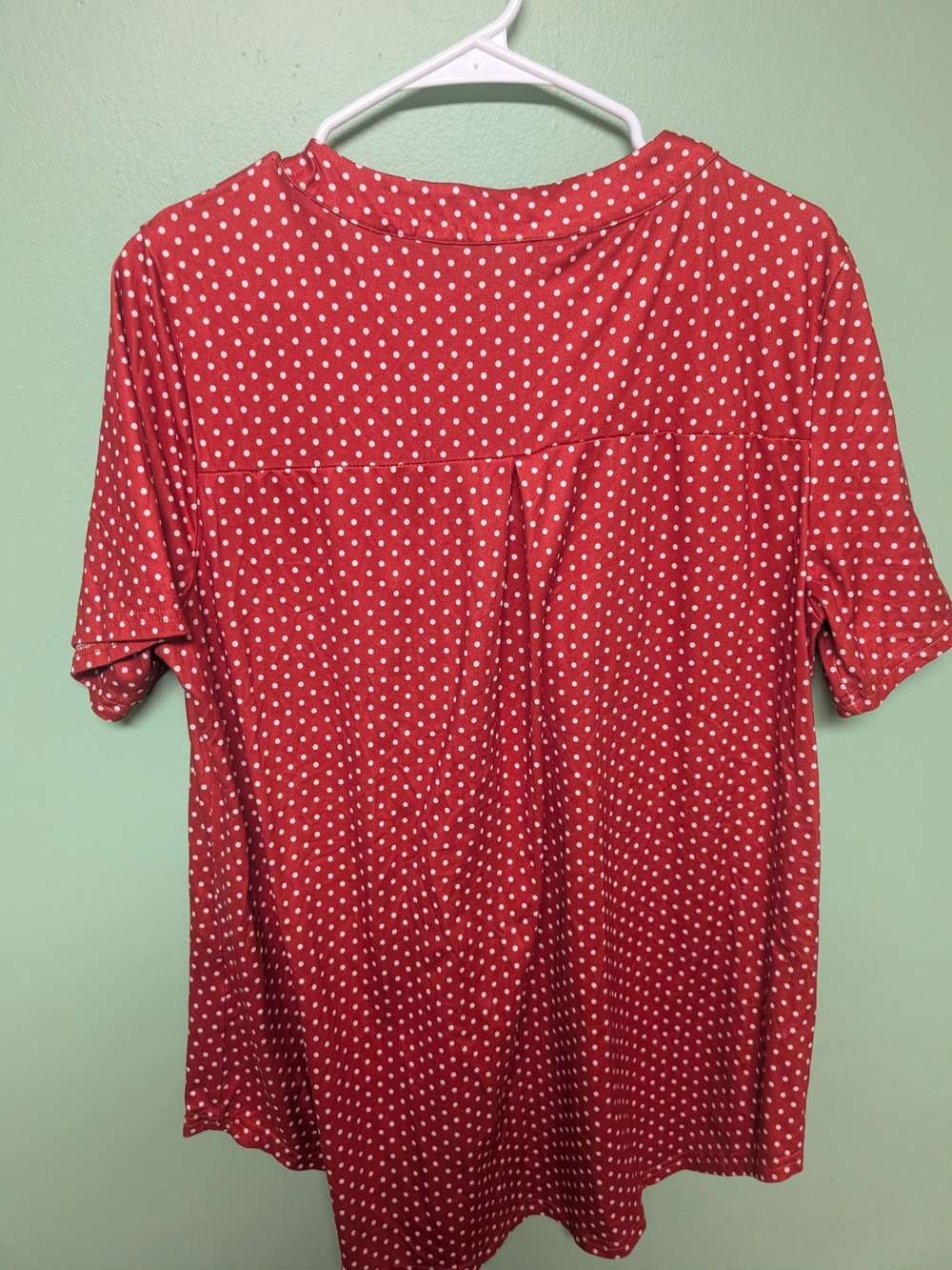 Lucky Brand Red Polka Dot Zip-Front Blouse - Picture 3 of 3